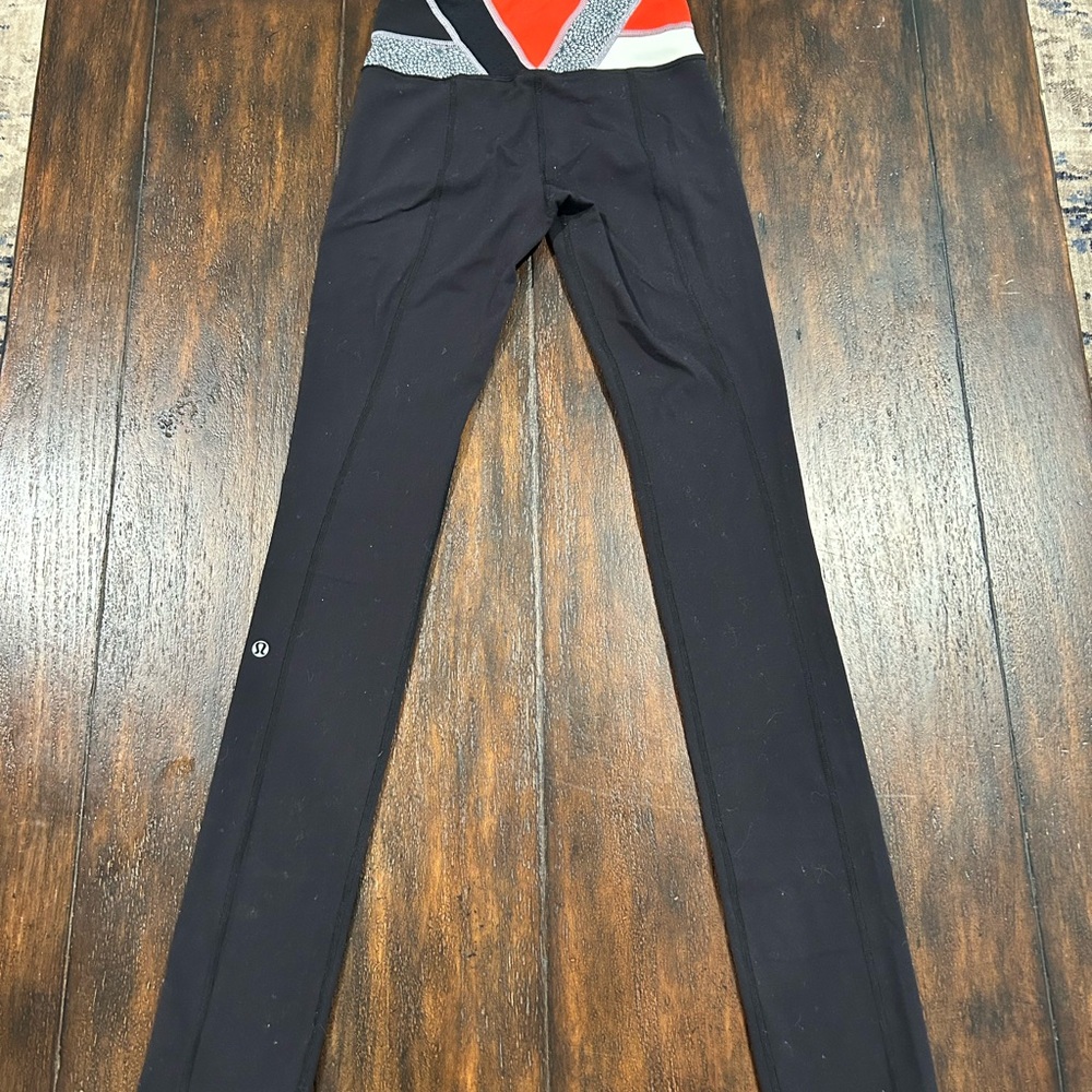 Lululemon Black and Red Leggings